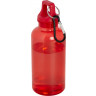 Бутылка для воды с карабином Oregon из переработанной пластмассы, 400 мл, красный