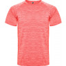 Спортивная футболка Roly Austin детская, меланжевый неоновый коралловый, размер 4 (104-116)