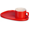 Чайная пара Eat&Bite Brighton : блюдце овальное, чашка, коробка, красный