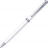 Ручка шариковая Pierre Cardin SLIM с поворотным механизмом, белый/серебро