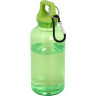 Бутылка для воды с карабином Oregon из переработанной пластмассы, 400 мл, зеленый