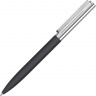 Ручка металлическая шариковая UMA Bright GUM soft-touch с зеркальной гравировкой, черный