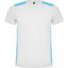 Спортивная футболка Roly Detroit детская, белый/бирюзовый, размер 4 (104-116)