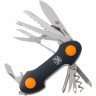 Нож перочинный Stinger, 96 мм, 15 функций, материал рукояти: алюминий, PP, черный/оранжевый