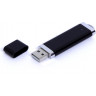  USB-флешка промо на 128 Гб прямоугольной классической формы, черный