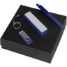Подарочный набор Space Pro с флешкой, ручкой и зарядным устройством, синий