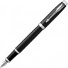 Перьевая ручка Parker IM Metal Black CT (глянцевый черный лак), перо: F, цвет чернил: blue, в подарочной упаковке