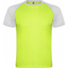 Спортивная футболка Roly Indianapolis детская, неоновый зеленый/белый, размер 4 (104-116)