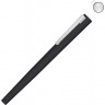 Ручка металлическая роллер UMA Brush R GUM soft-touch с зеркальной гравировкой, черный