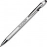 Ручка-стилус металлическая шариковая Sway Monochrome с цветным зеркальным слоем, серебристый с черным