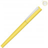 Ручка металлическая роллер UMA Brush R GUM soft-touch с зеркальной гравировкой, желтый