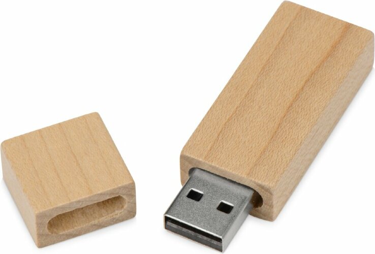 Флеш-карта USB 2.0 16 Gb Woody с магнитным колпачком, натуральный