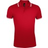 Рубашка поло мужская Sol's Pasadena Men 200 с контрастной отделкой, красная с белым, размер XXL