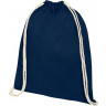 Рюкзак со шнурком Oregon из хлопка плотностью 140 г/м2, темно-синий