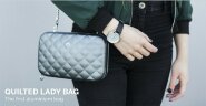 Алюминиевый стеганный клатч Ogon Quilted Lady Bag, платиновый