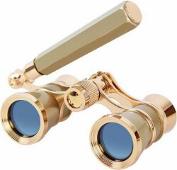 Театральный бинокль-лорнет Levenhuk Broadway 325E, золотистый