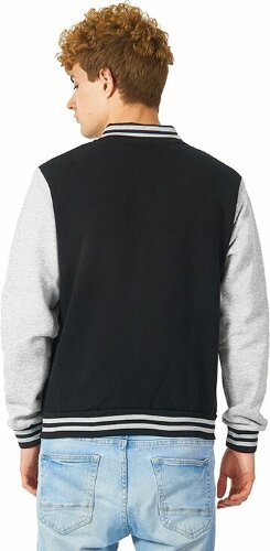 Бомбер US Basic Oxford, черный/серый меланж, унисекс, размер 2XL