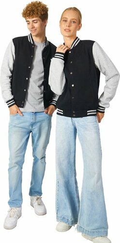 Бомбер US Basic Oxford, черный/серый меланж, унисекс, размер 2XL