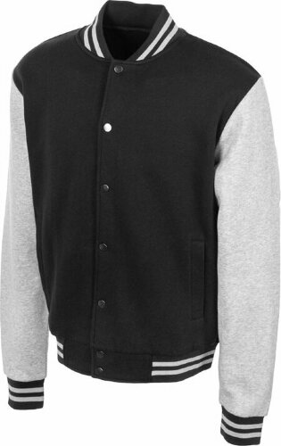 Бомбер US Basic Oxford, черный/серый меланж, унисекс, размер 2XL