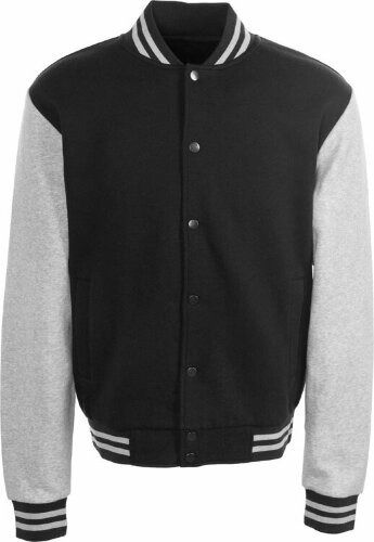 Бомбер US Basic Oxford, черный/серый меланж, унисекс, размер 2XL