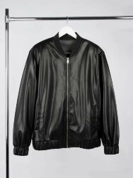 Бомбер из искусственной кожи Univer, черный, M/L