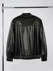 Бомбер из искусственной кожи Univer, черный, M/L