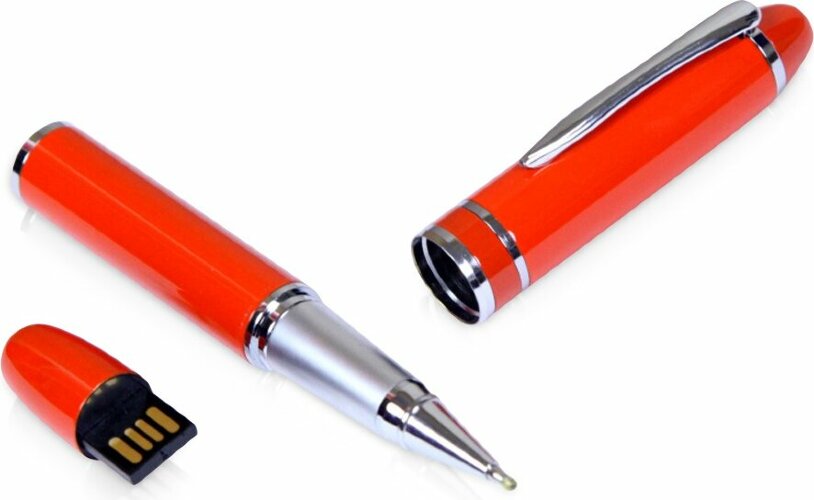 USB-флешка на 64 ГБ в виде ручки с мини чипом, оранжевый