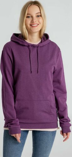 Толстовка с капюшоном унисекс Hoodie, фиолетовый меланж, размер M