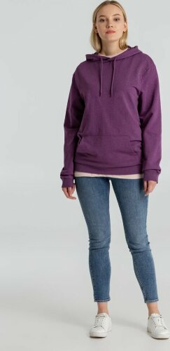 Толстовка с капюшоном унисекс Hoodie, фиолетовый меланж, размер M