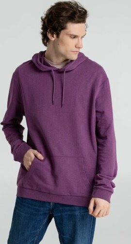 Толстовка с капюшоном унисекс Hoodie, фиолетовый меланж, размер M