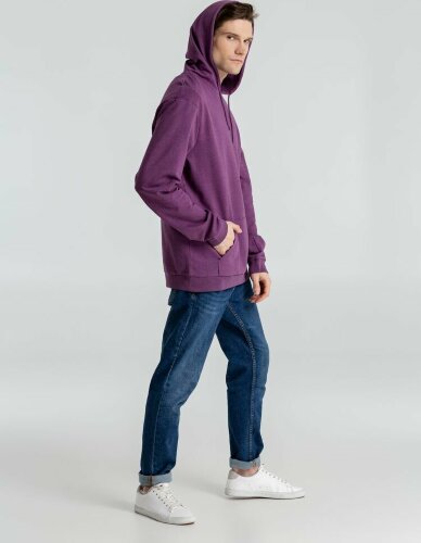 Толстовка с капюшоном унисекс Hoodie, фиолетовый меланж, размер M