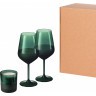 Подарочный набор свеча + 2 бокала для вина Emerald, зеленый