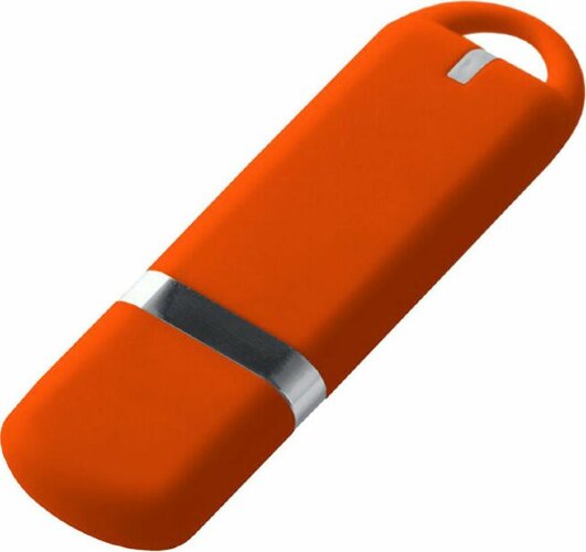 USB-флешка на 64 ГБ с покрытием soft-touch, оранжевый