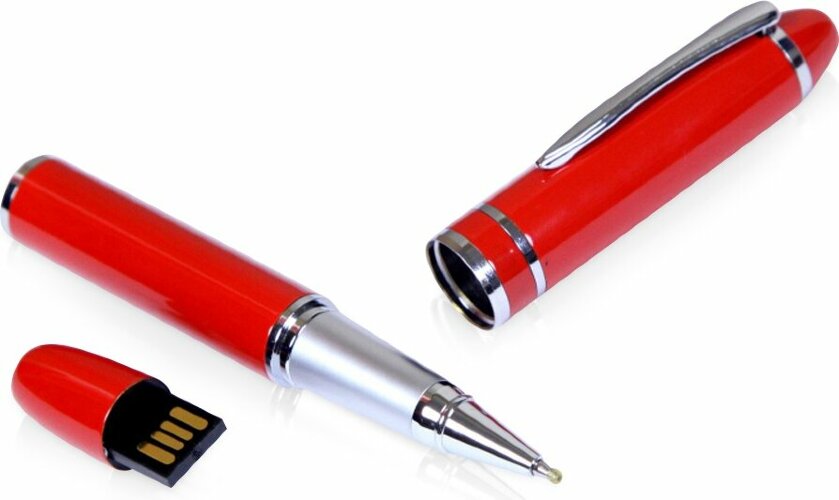 USB-флешка на 64 ГБ в виде ручки с мини чипом, красный