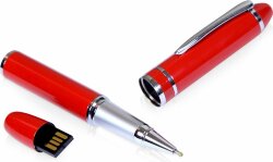 USB-флешка на 64 ГБ в виде ручки с мини чипом, красный