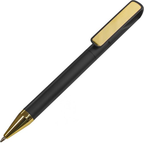 Ручка шариковая GLOSSY GOLD, черный, золотистый