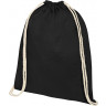 Рюкзак со шнурком Oregon из хлопка плотностью 140 г/м2, черный