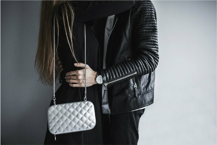 Алюминиевый стеганный клатч Ogon Quilted Lady Bag, серебристый