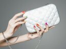 Алюминиевый стеганный клатч Ogon Quilted Lady Bag, серебристый