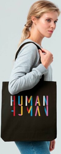 Холщовая сумка Ловец слов Human, черная