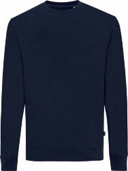 Свитшот Iqoniq Zion из переработанного хлопка, унисекс, 340 г/м2, темно-синий, размер XS