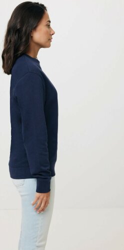 Свитшот Iqoniq Zion из переработанного хлопка, унисекс, 340 г/м2, темно-синий, размер XS