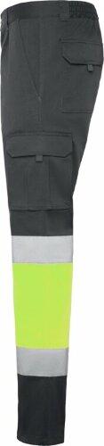 Брюки Roly Daily stretch HV, свинцовый/неоновый желтый, размер 60 (66)