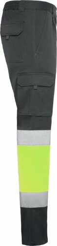 Брюки Roly Daily stretch HV, свинцовый/неоновый желтый, размер 60 (66)