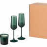 Подарочный набор свеча + 2 бокала для шампанского Emerald, зеленый
