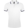 Рубашка поло мужская Sol's Pasadena Men 200 с контрастной отделкой, белая с синим, размер XL