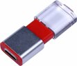 USB-флешка промо на 16 Гб прямоугольной формы, выдвижной механизм, красный