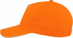 Бейсболка START FIVE SANDWICH, 5 клиньев, застежка на липучке, оранжевый, универсальный