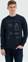 Свитшот CoolColor Old Patents. Lighter, темно-синий, размер XL