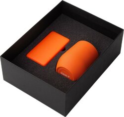 Подарочный набор с термокружкой и повербанком С1, 5000 mAh, оранжевый
